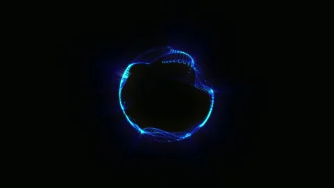 Energy sector. Futuristic magical plasma circle glows in space. Stock Footage 278124953