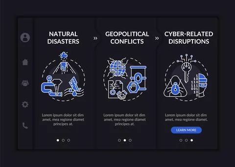 Energy secure risks onboarding vector template Stock Illustration