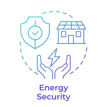 Energy security blue gradient concept icon Stock Illustration