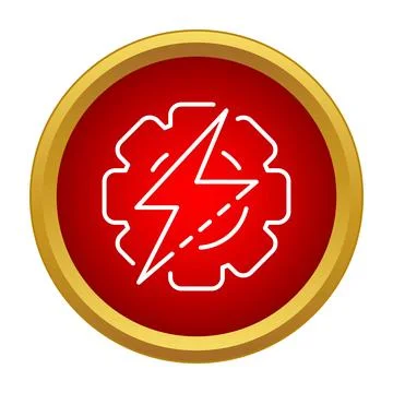Energy setting with lightning bolt gear icon Stock Illustration