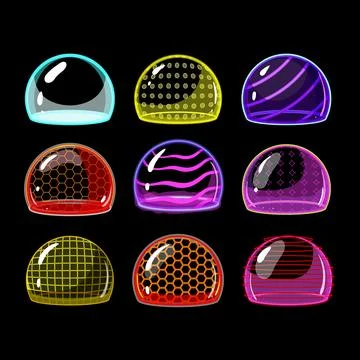 Energy shield effects set for game design イラスト素材