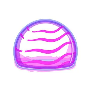 Energy shield protecting bubble dome with wavy lines Stock Illustration