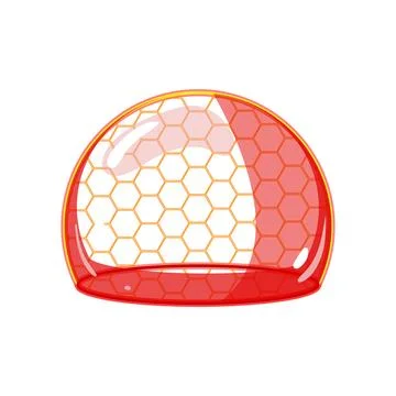 Energy shield protection effect, hexagonal grid dome Stock Illustration