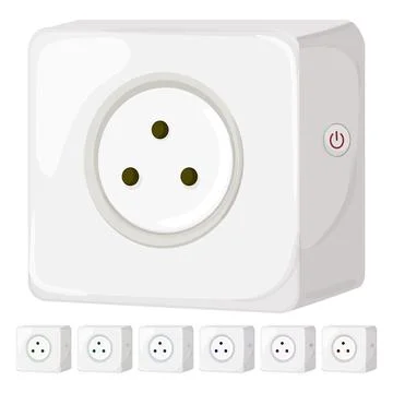 Energy smar plug cartoon vector graphic Stock Illustration