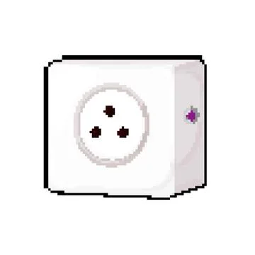 Energy smar plug pixel art vector illustration Illustrazione stock