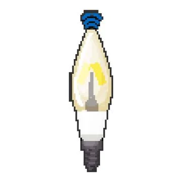 Energy smart light bulb pixel art vector illustration Stock Illustration
