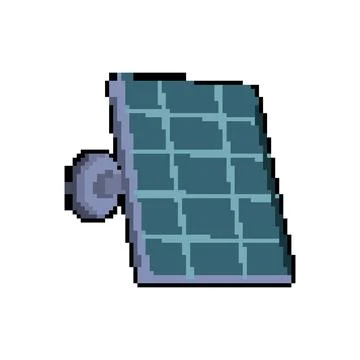Energy solar panel pixel art vector illustration Stock Illustration