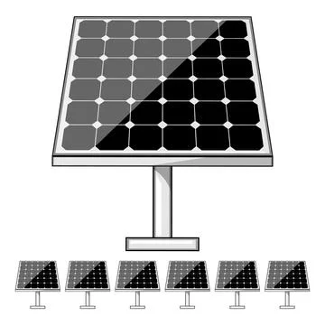 Energy solar panels cartoon vector graphic Stock Illustration
