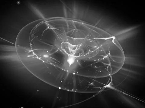 Energy source in deep space, computer generated abstract intensity map, black Ilustración de archivo