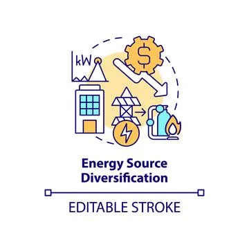 Energy source diversification concept icon Stock Illustration