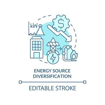 Energy source diversification turquoise concept icon 스톡 일러스트