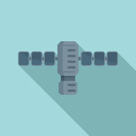 Energy space station icon flat vector. Nasa rocket base Illustrazione stock