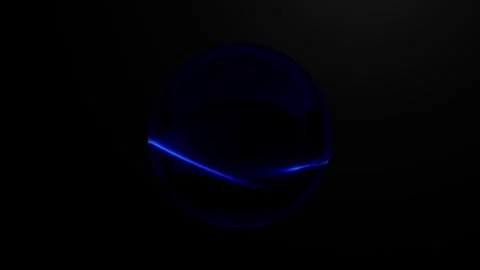 Energy sphere with flowing plasma waves on a dark background loop animated Vidéo 331296862