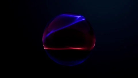 Energy sphere with flowing plasma waves on a dark background loop animated Stockbeeldmateriaal 331296863