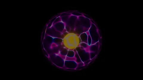Energy sphere with a power core changing energy colors Stock Footage 341743458