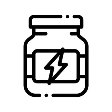 Energy Sport Supplements Vector Thin Line Icon Illustrazione stock