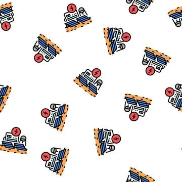Energy station space vector seamless pattern 스톡 일러스트