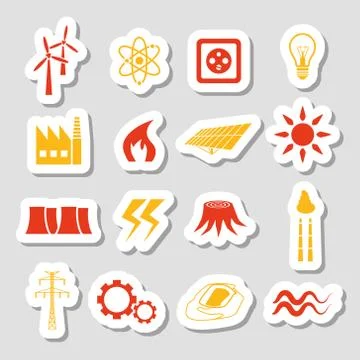 Energy stickers Stock Illustration