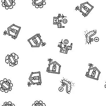 Energy storage power system seamless pattern vector Illustrazione stock