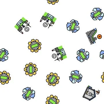 Energy storage power system seamless pattern vector Stockillustratie