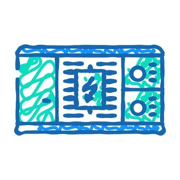 Energy storage wind turbine icon doodle illustration 库存插图