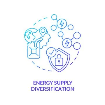 Energy supply diversification concept icon Stock Illustration
