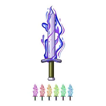 Energy sword effect cartoon vector graphic Stock Illustration