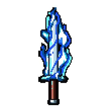 Energy sword effect pixel art vector illustration Stock Illustration