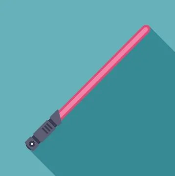 Energy sword glowing pink with flat design shadow Stock Illustration