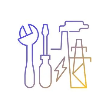 Energy system repairs gradient linear vector icon 스톡 일러스트