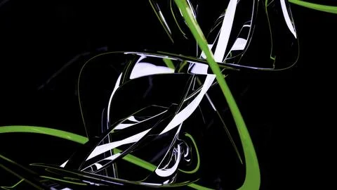 Energy threads twist in flow on a black background. Design. Colorful tangled Stock Illustration