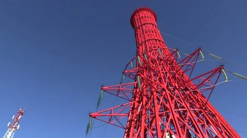 Energy tower power lines Video stock 135077152