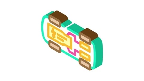 Energy transfer electric isometric icon animation Stock Footage 327290241