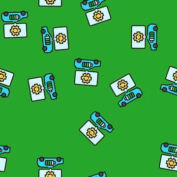 Energy transfer electric vector seamless pattern Stock Illustration