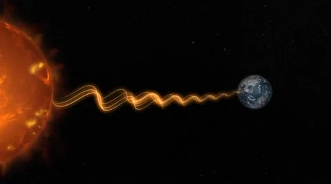Energy transfer from sun to earth Video stock 7907439