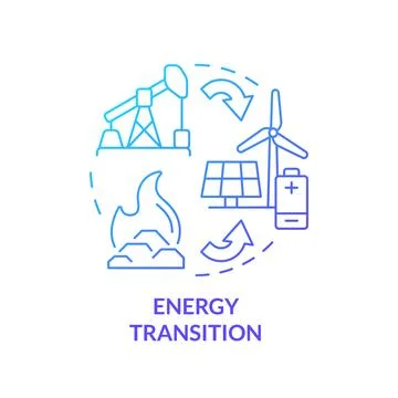 Energy transition blue gradient concept icon Illustrazione stock