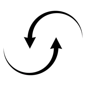 Energy transition icon, reset switch, circular arrow Stock Illustration
