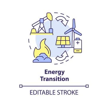 Energy transition multi color concept icon Stock Illustration