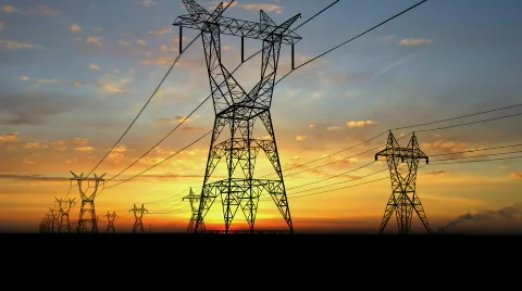 Energy transmission lines. Stock Footage