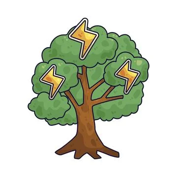 Energy tree illustration Ilustración de archivo
