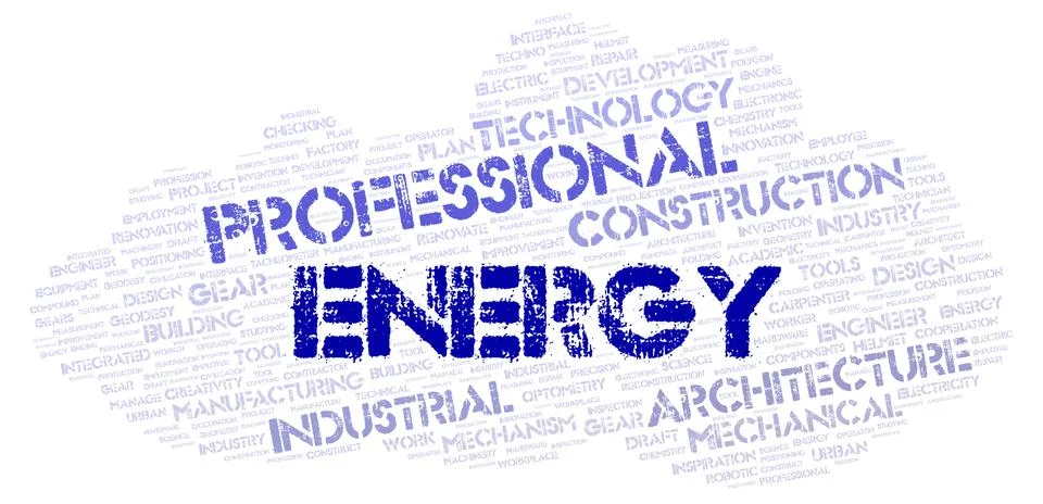 Energy typography word cloud create with the text only イラスト素材