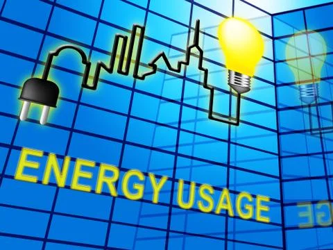 Energy Usage Means Power Use 3d Illustration Illustration