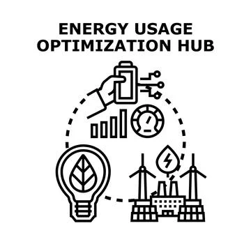 Energy usage optimization hub for efficient renewable sources イラスト素材