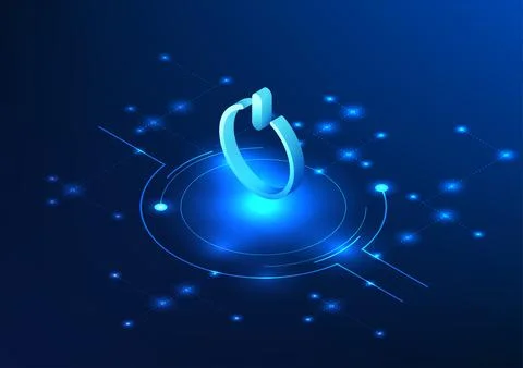 Energy use technology Isometric image On/off switch button Represents the a.. 스톡 일러스트