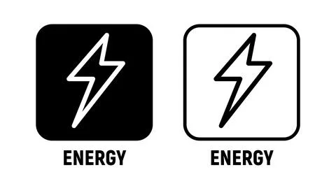 Energy vector icon bolt lighting power electric battery Stock Illustration