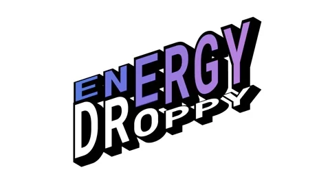 ENERGY vs DROPPY, 3D Text Animation in Isometric View with Opposite Word Motion Stock Footage 314263441