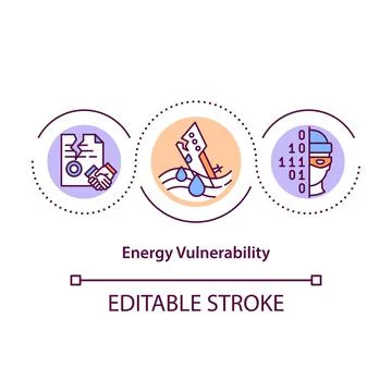 Energy vulnerability concept icon Stock Illustration