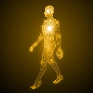Energy of the walking man. Stock Illustration