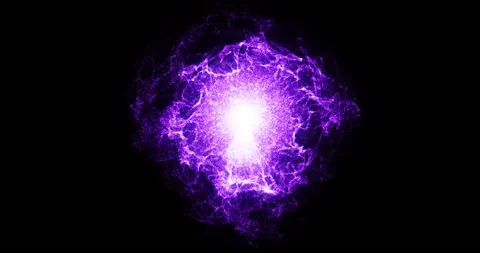 Energy Wave technology background in 4K. Purple Particles and energy waves Stock Footage 313465602
