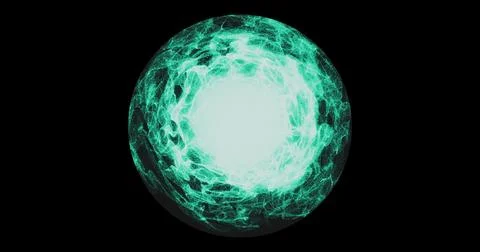 Energy Wave technology background. Colored Particles and energy waves for d.. Stock Illustration